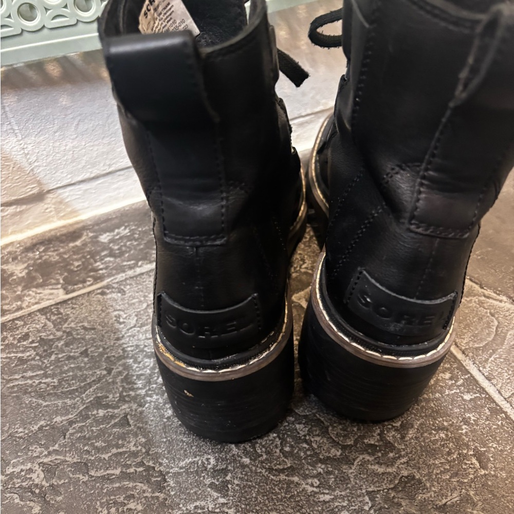 Sorel Black Lace-Up Ankle Boots - Picture 3 of 3